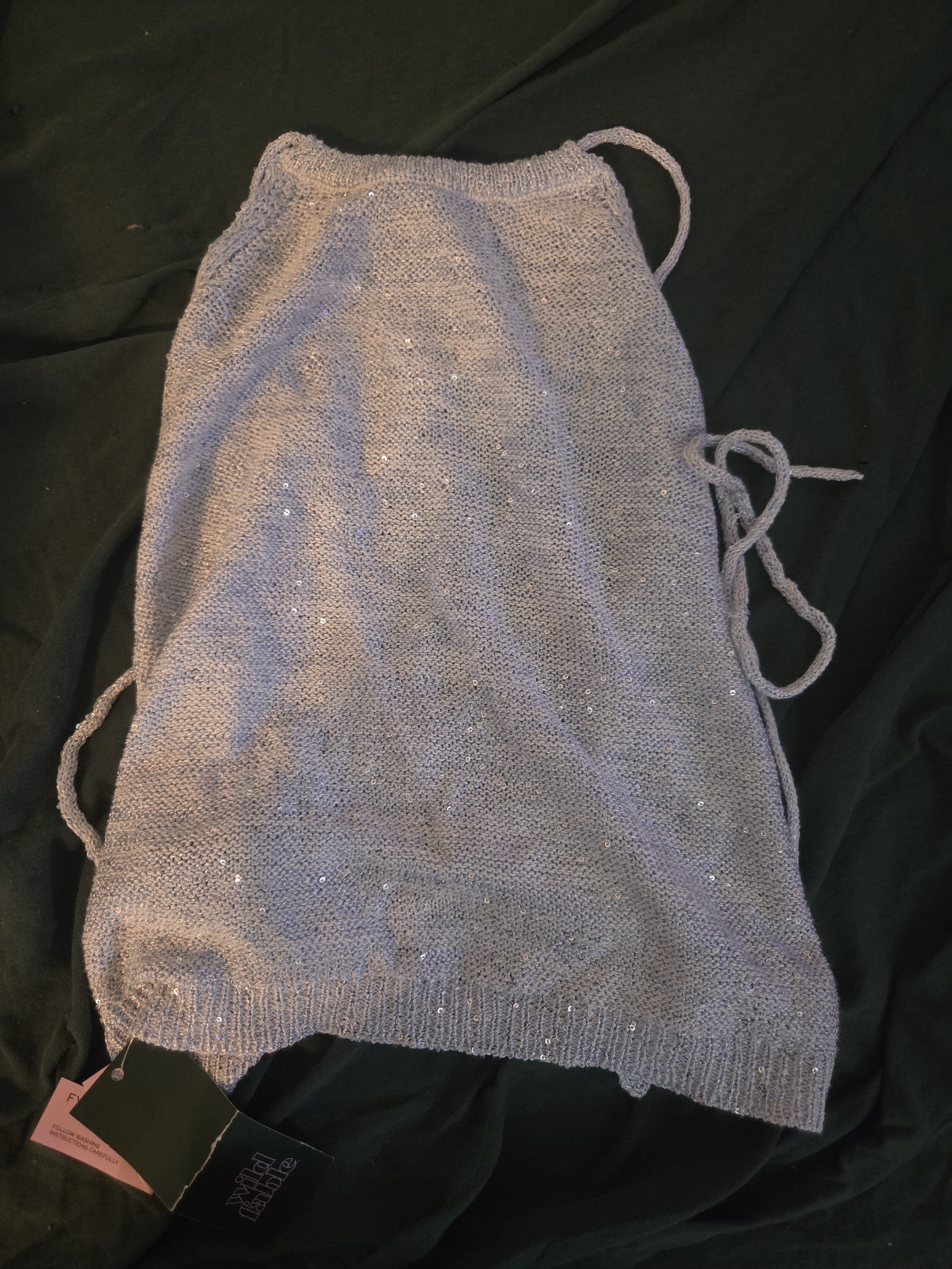 Wild Fable Blue Sparkle Knit Crop Top